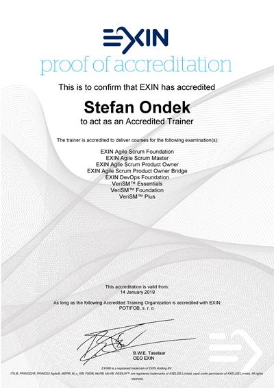 proof of accreditation by EXIN