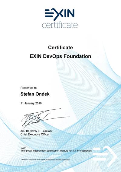 DevOps Foundation certifikát Štefan Ondek
